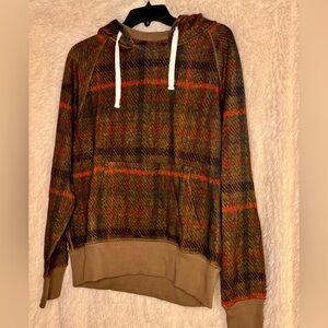 NWT McNairy & Co. Fabric Afterhood Plaid Hoodie – Wine Plaid – Size Large